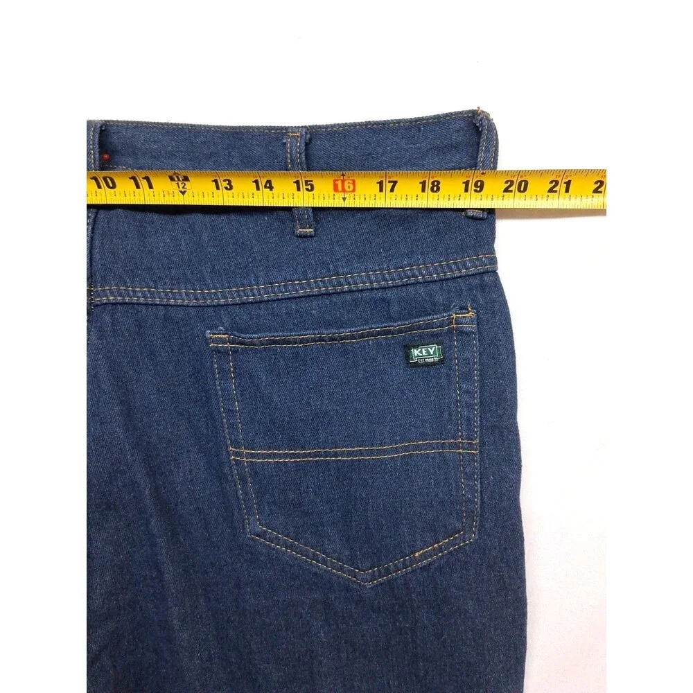 Key Mens 38x34 Flannel Lined Jeans Blue Logger Heavy Equipment Workwear Tall